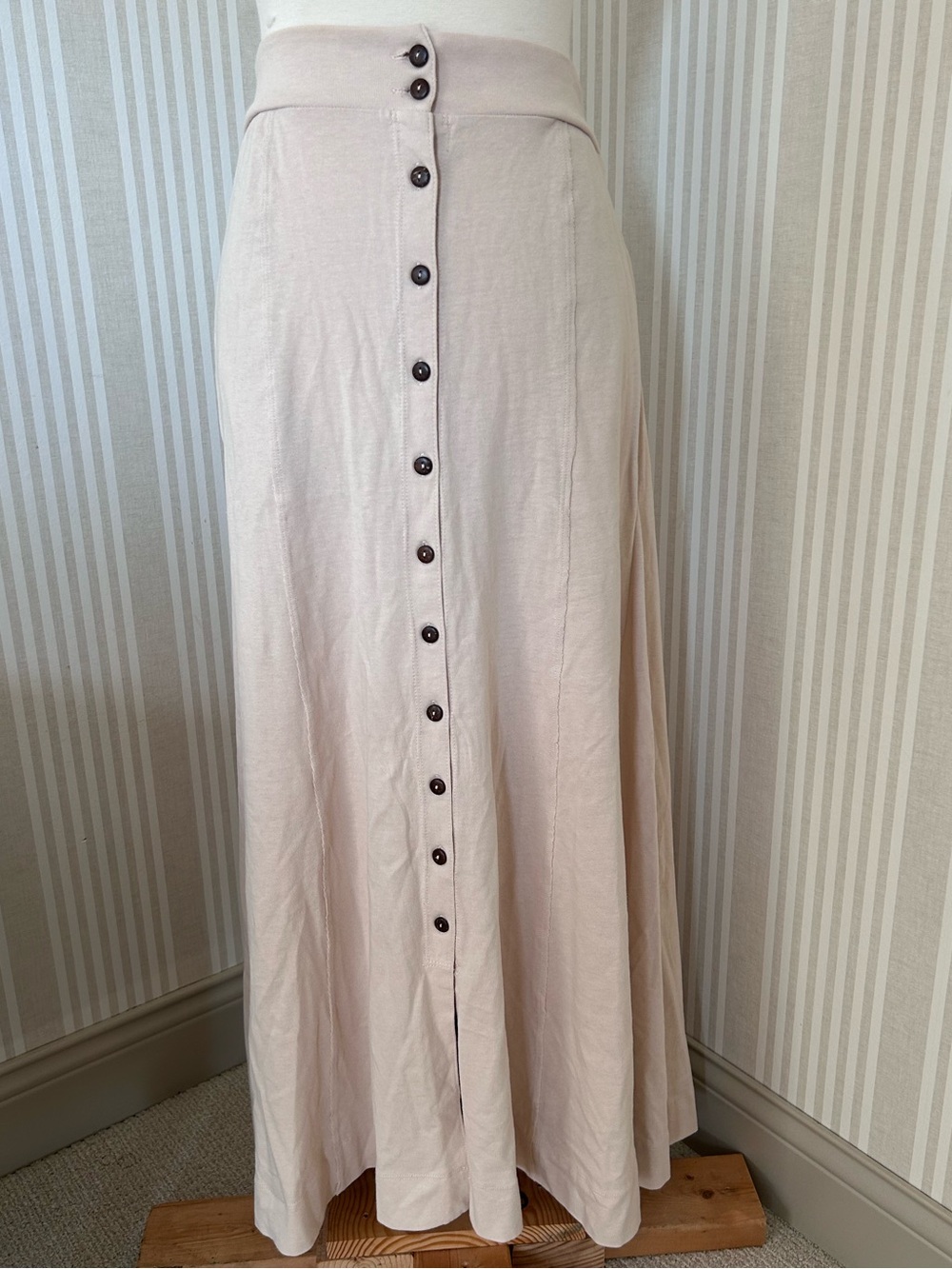 Free People Free-Est Jackie Maxi Skirt Soft Pink Women’s Size Small 100% Cotton - Picture 4 of 9